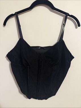 Black Velvet Corset Camisole Top